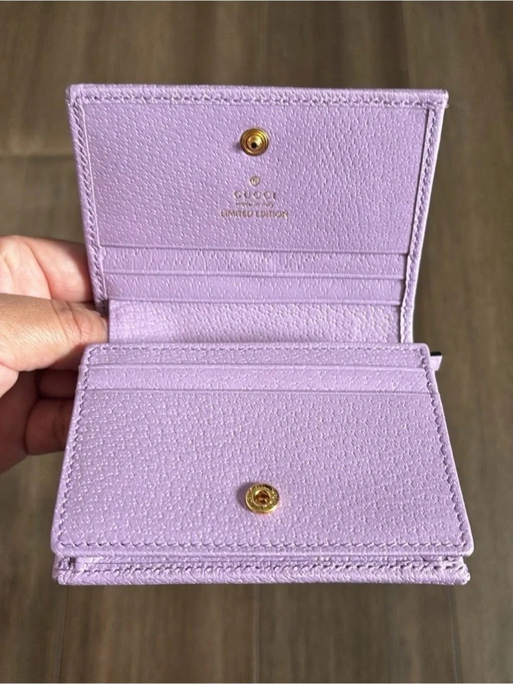 Gucci Floral GG Marmont Lilac Leather Mini Wallet